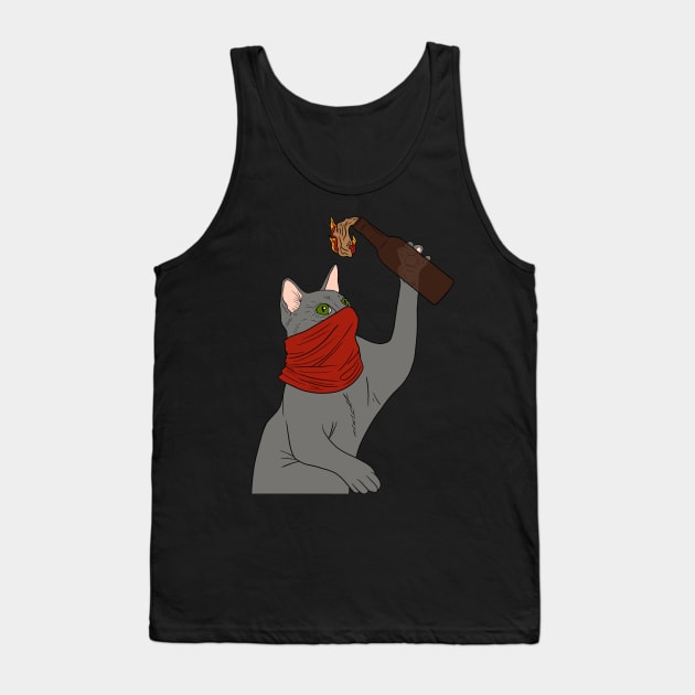 Riot cat Tank Top by marissafv